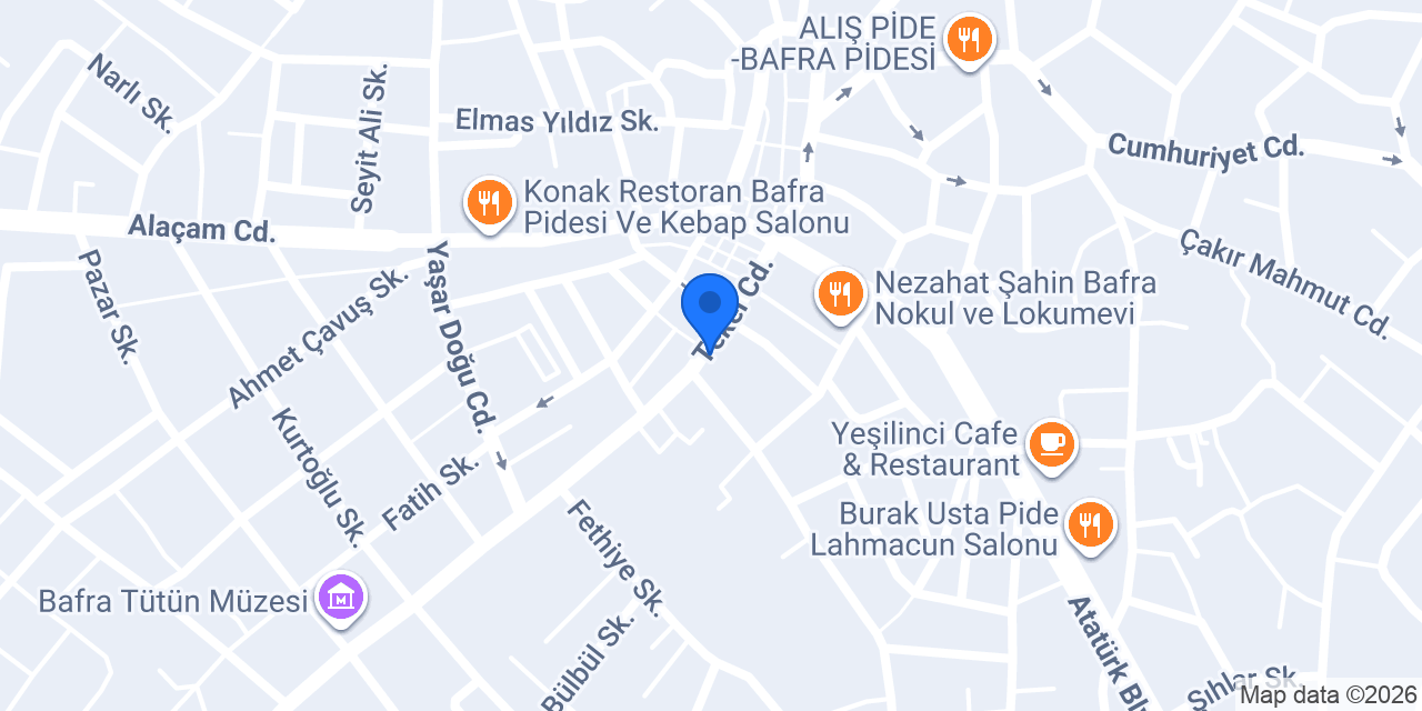 Garanti BBVA Bafra Şubesi konumu