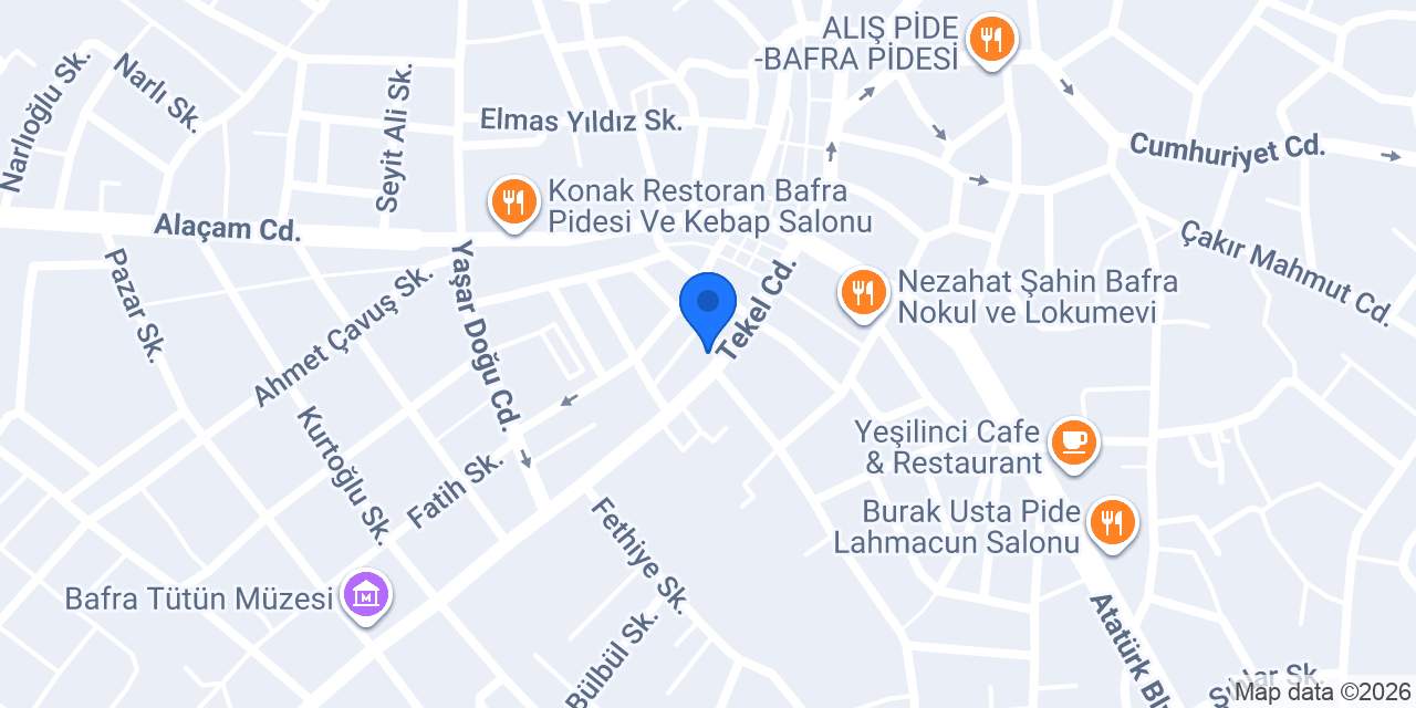 Halkbank Bafra Şubesi konumu