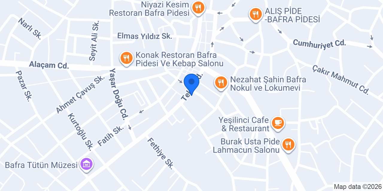 Şekerbank Bafra Şubesi konumu