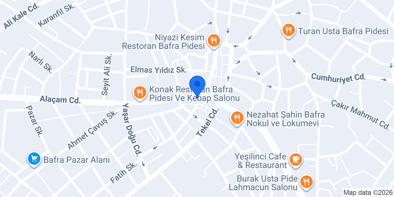 Akbank Bafra Şubesi konumu
