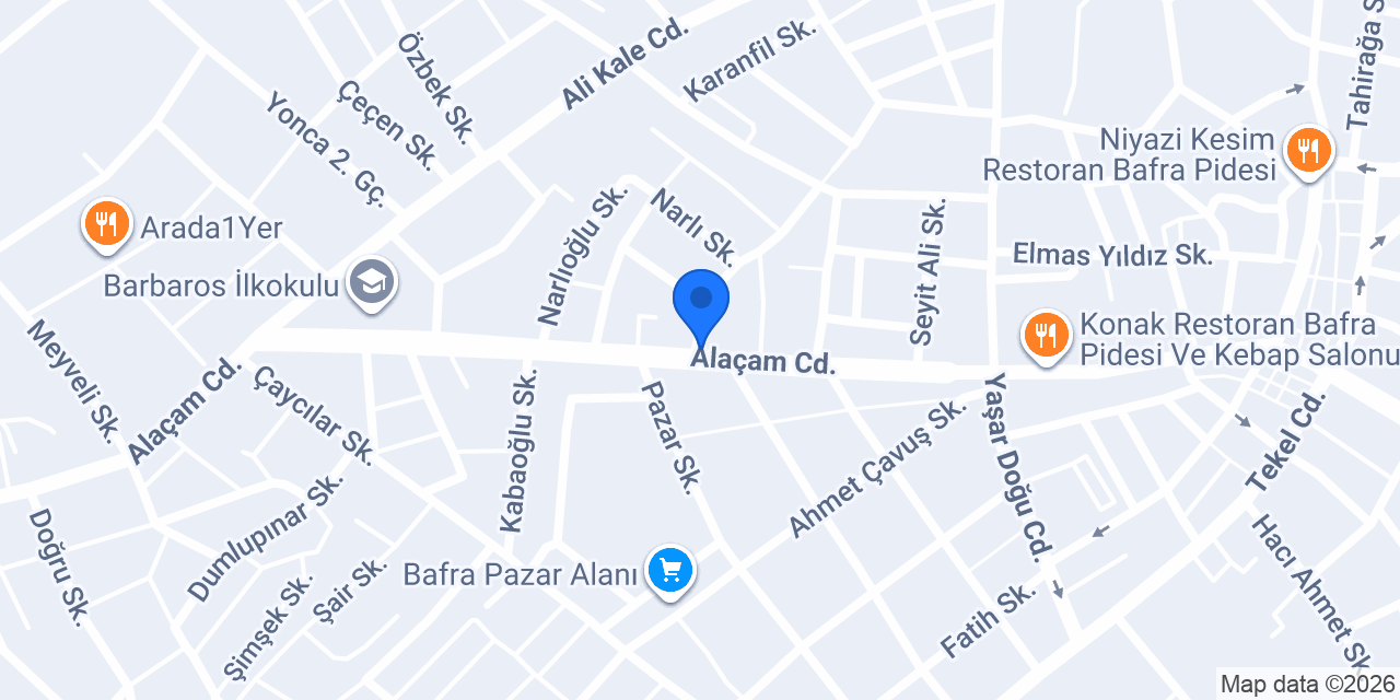 Yaşar Bafra Pide Salonu konumu