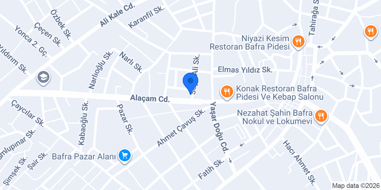 Çilhane Çay Evi Bafra konumu