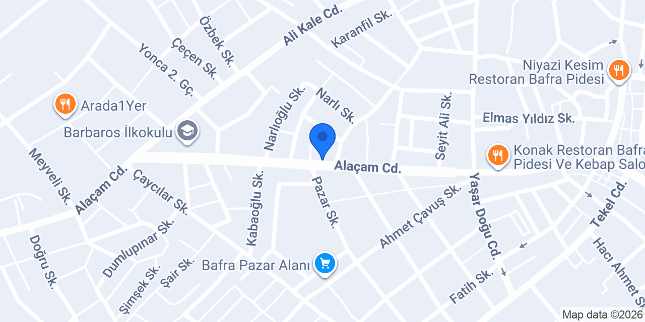 Bafra Group Rent a Car konumu