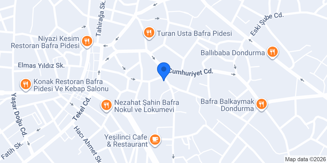 Halil Usta Bafra Pidesi konumu