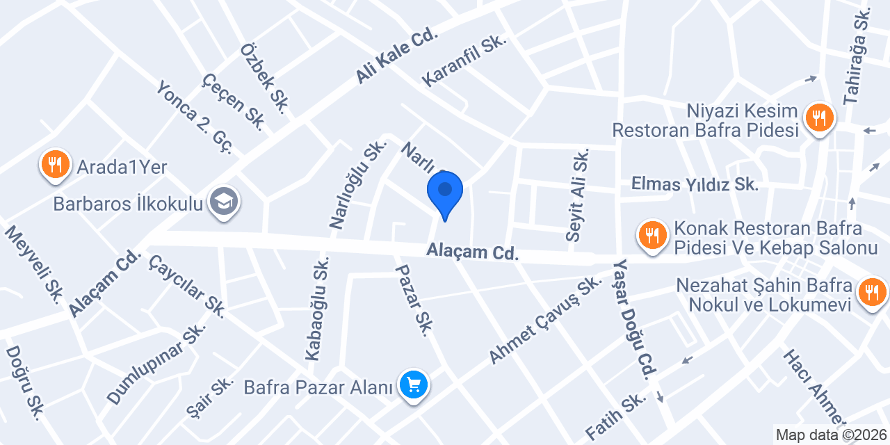 Bafra Beşyol Taksi Durağı konumu