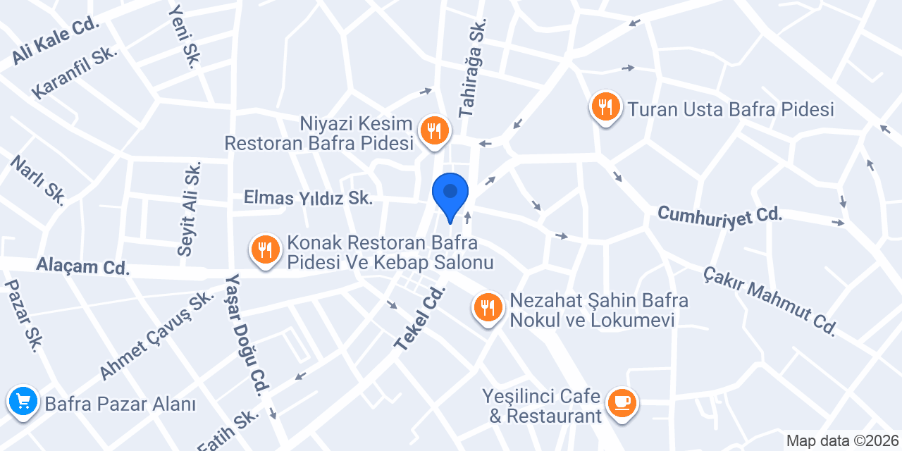 Bafra Gözde Baharat konumu
