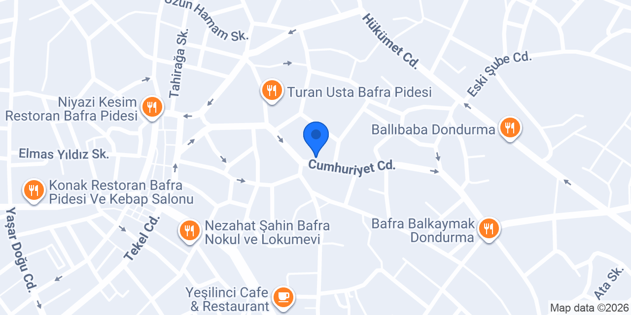 Elit Petshop Samsun/Bafra konumu