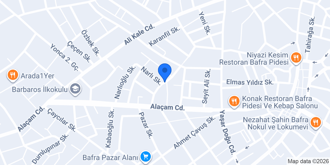 Bafra Beşyol taksi konumu
