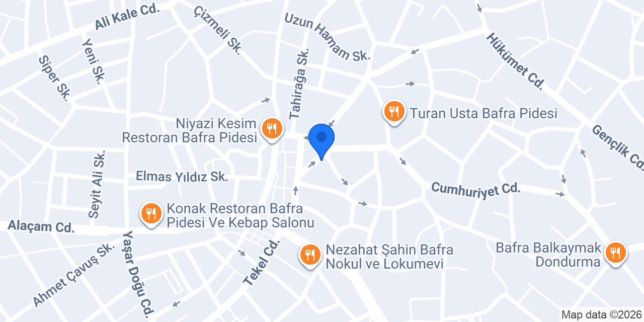 Kavalcıoğlu Şarküteri Bafra Meydan konumu