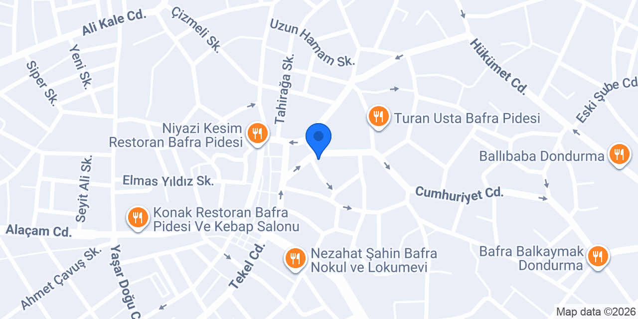 DenizBank Bafra Şubesi konumu