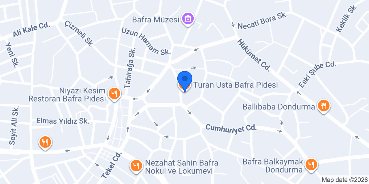 Turan Usta Bafra Pidesi konumu