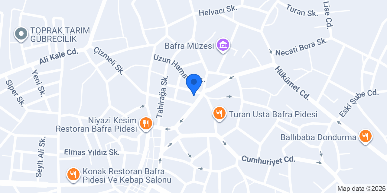 Türkiye Finans Bafra Şubesi konumu