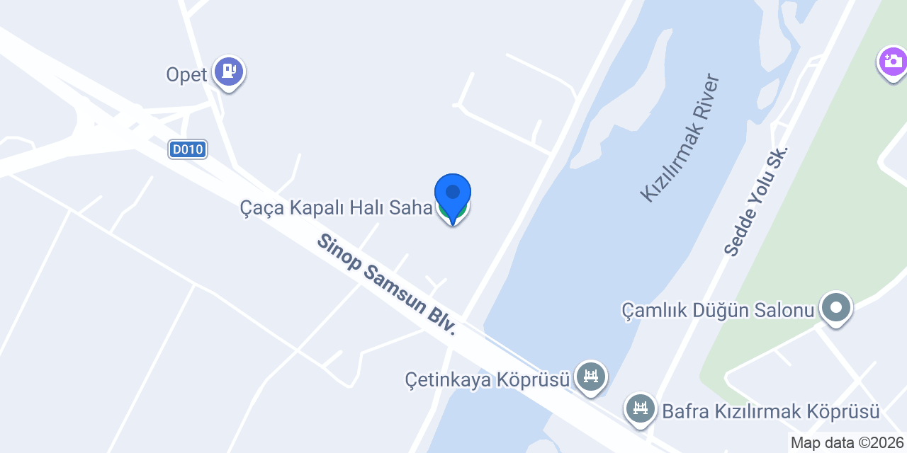 Çaça Kapalı Halı Saha konumu