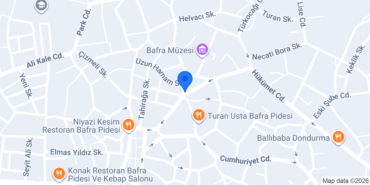 Arsamiea Çiğköfte Bafra konumu