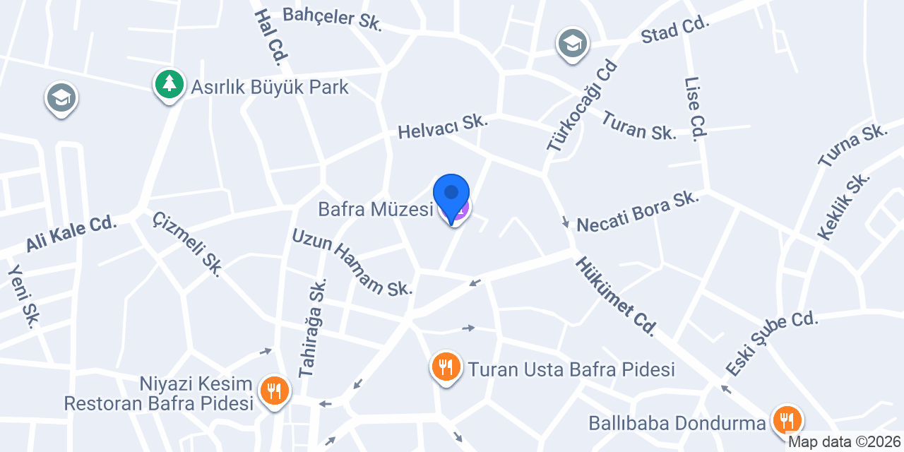 Bafra Müzesi konumu