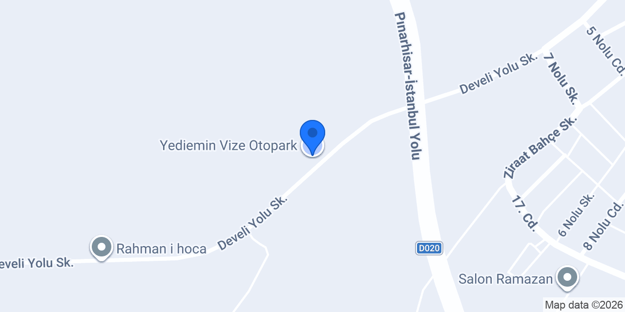 Yediemin Vize Otopark konumu