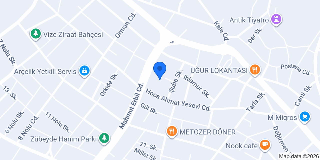 VİZE LAHMACUN DAMAK PİDE KEBAP LAHMACUN SALONU konumu