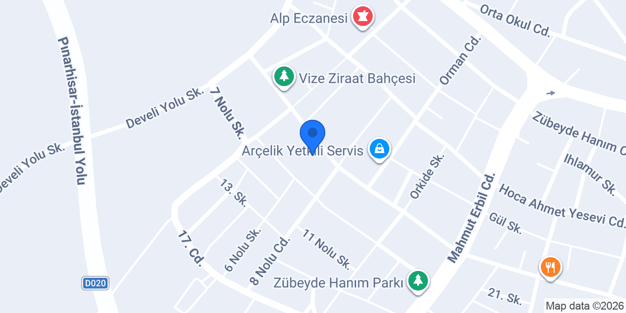 Vize Tarım İlçe Müdürlüğü konumu