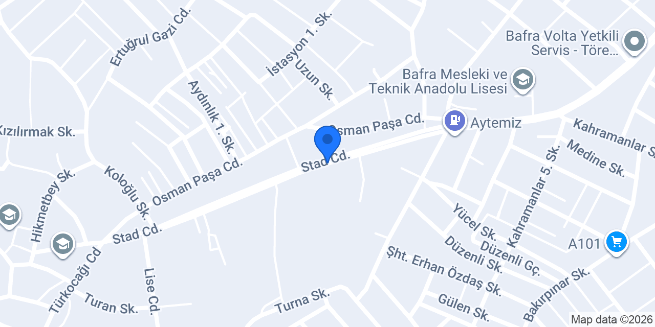 Bafra Şehir Stadyumu konumu