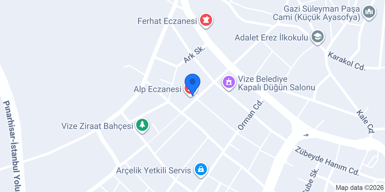 Vize Toplum Sağlığı Merkezi konumu