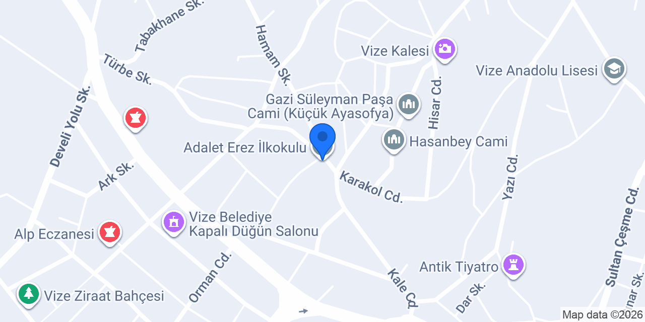 Adalet Erez İlkokulu konumu