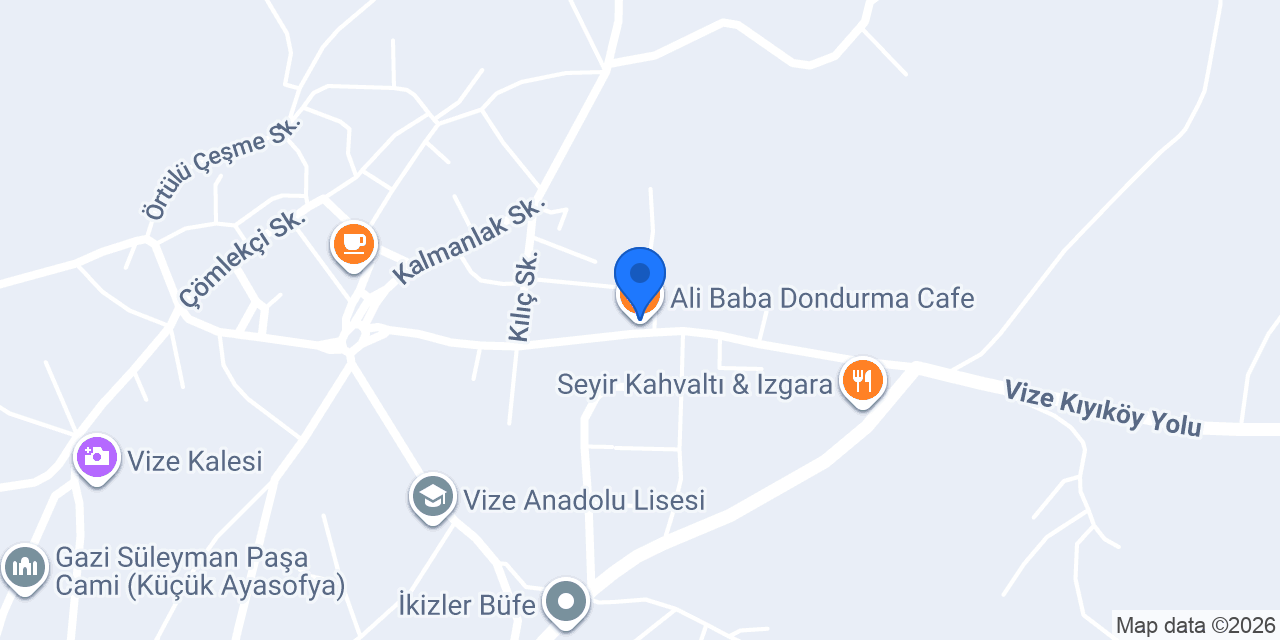 Ali Baba Dondurma Cafe konumu