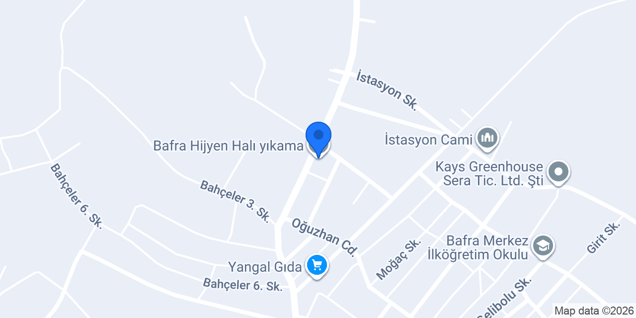 Bafra Hijyen Halı yıkama konumu