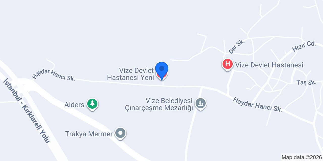 Vize Devlet Hastanesi Yeni konumu