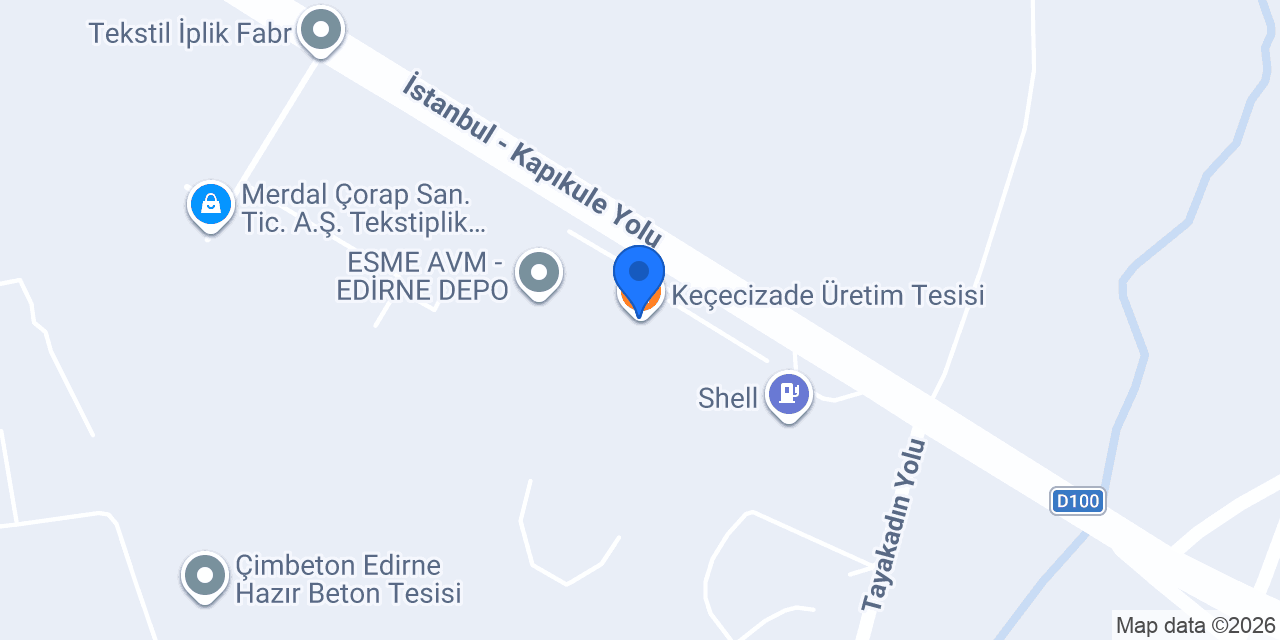 Keçecizade Üretim Tesisi konumu