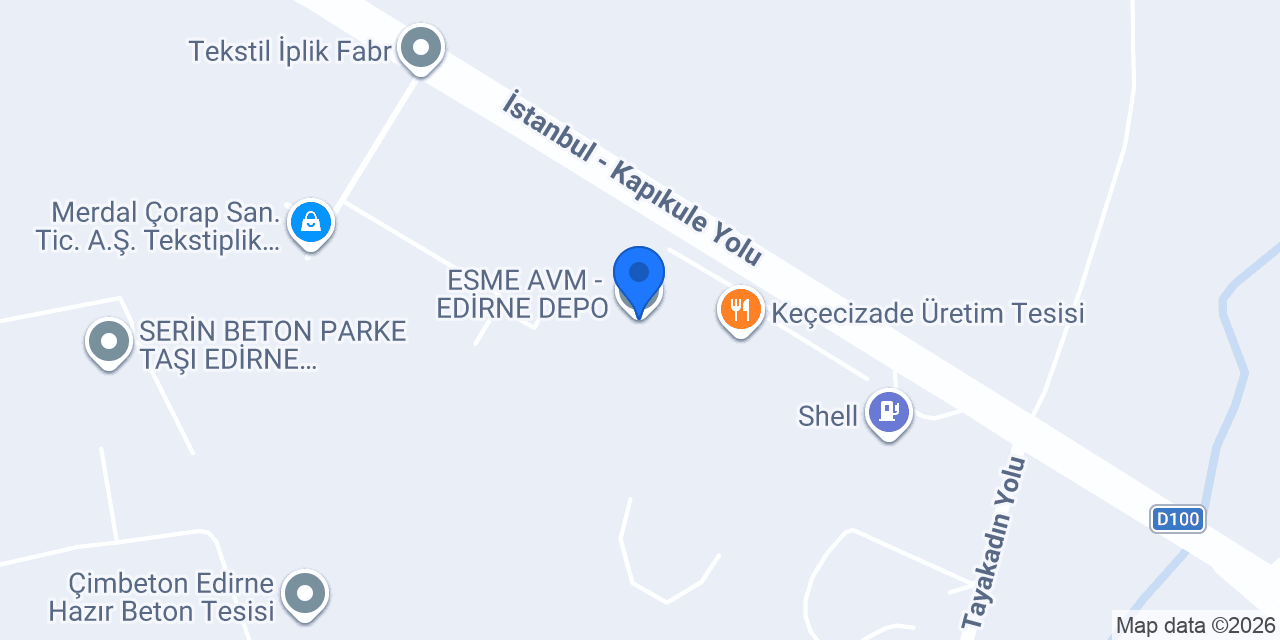 ESME AVM - EDİRNE DEPO konumu