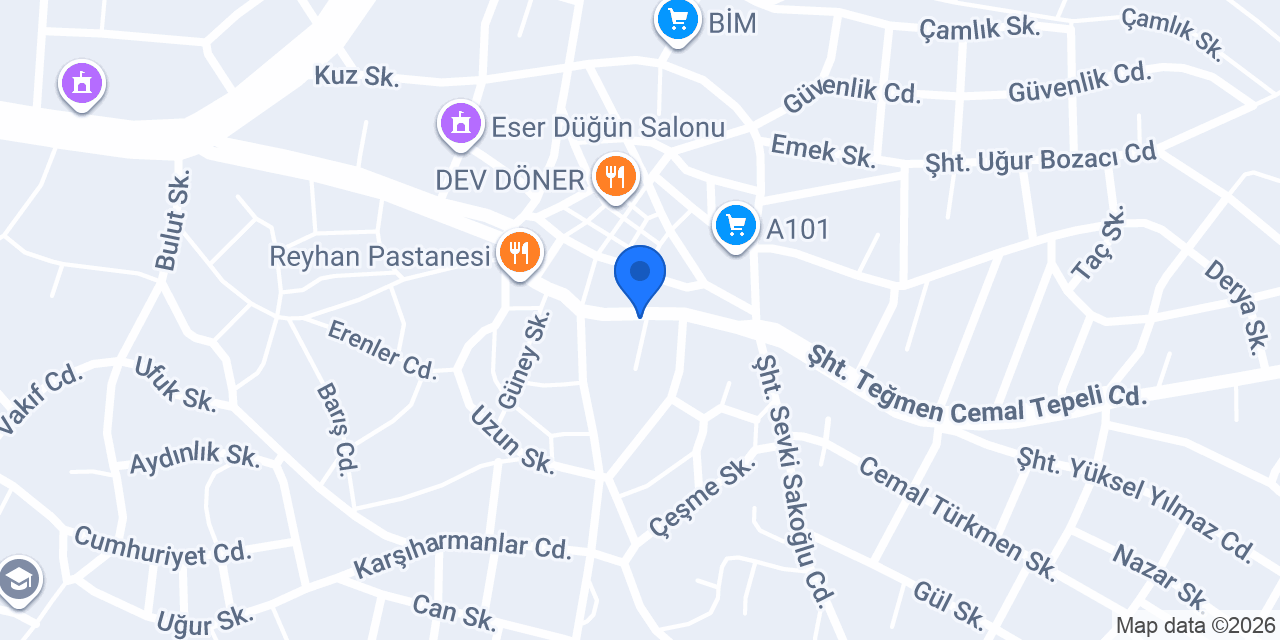 Damla Pastanesi konumu