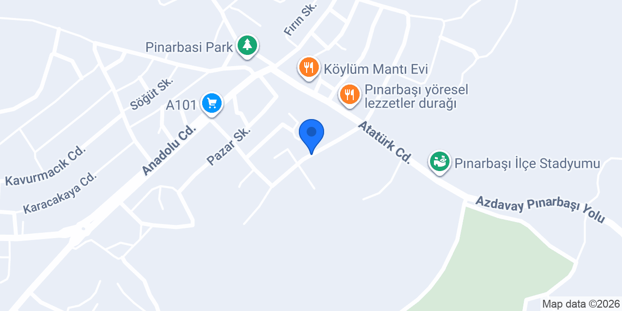 Pınarbaşı Erkek Öğrenci Yurdu konumu