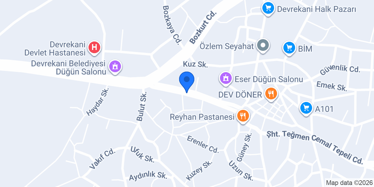 Devrekani Kaymakamlığı konumu