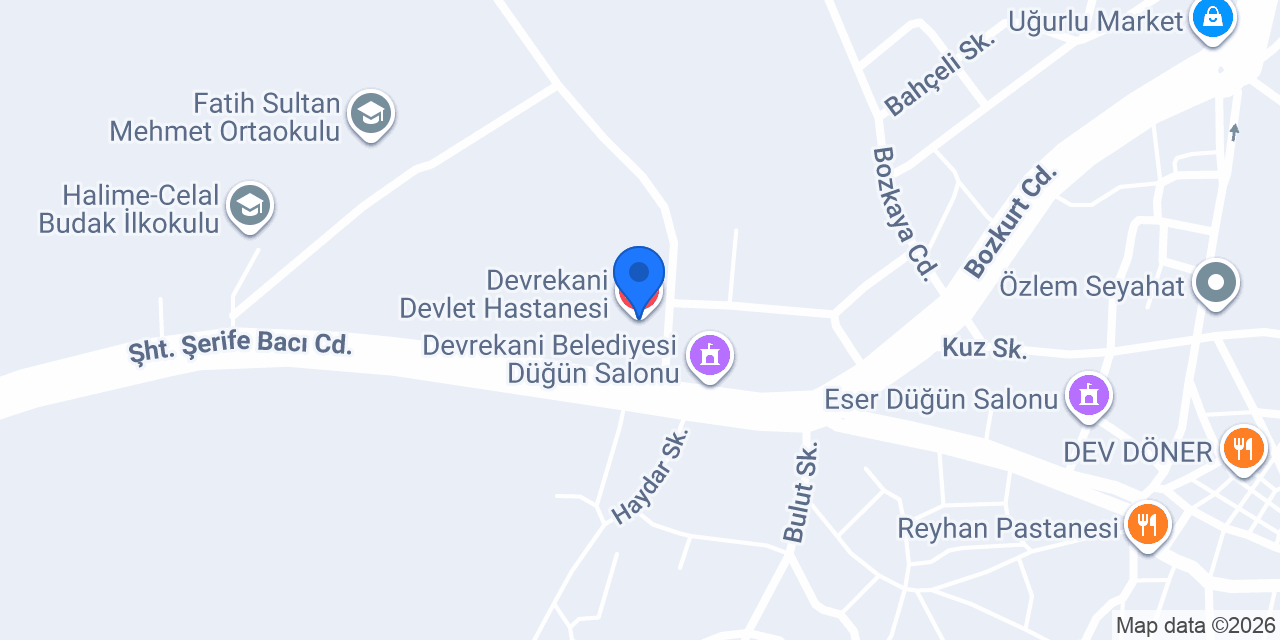 Devrekani Devlet Hastanesi konumu
