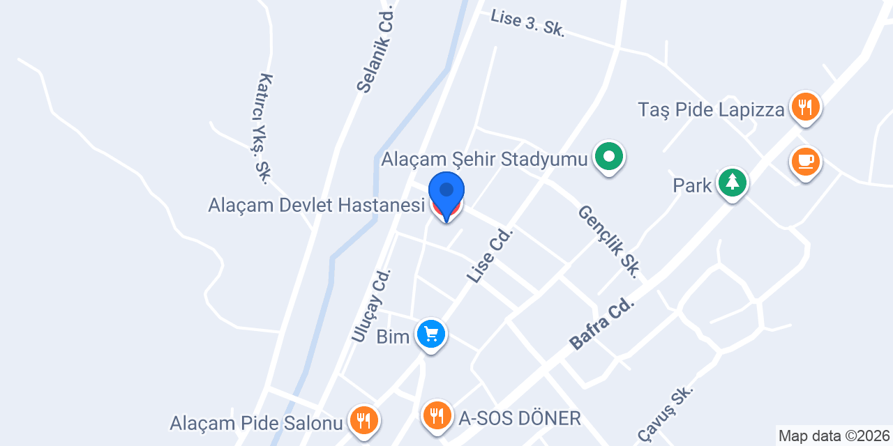 Alaçam Devlet Hastanesi konumu