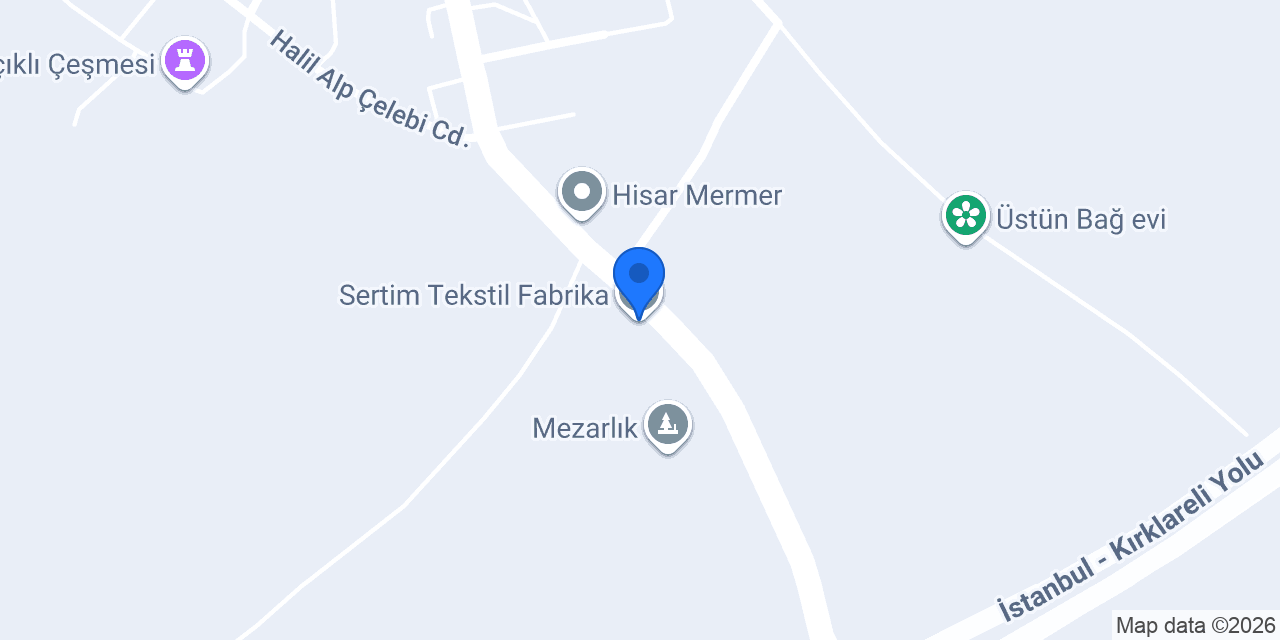 Sertim Tekstil Fabrika konumu