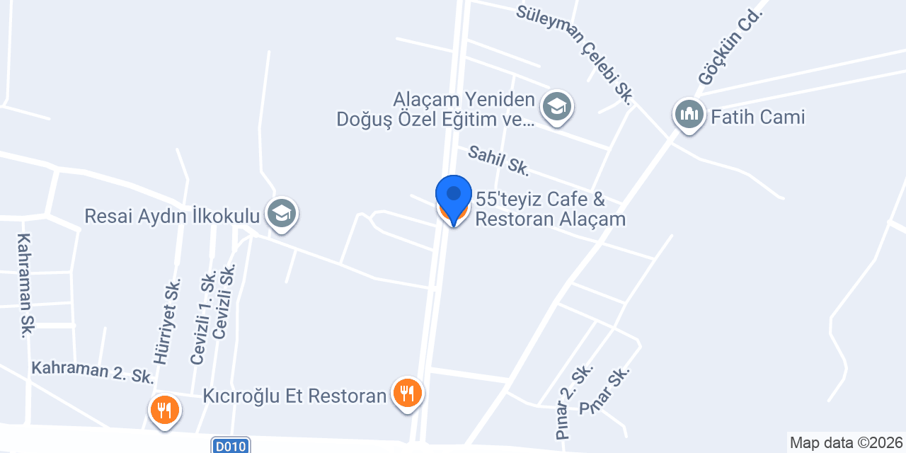 55'teyiz Cafe & Restoran Alaçam konumu