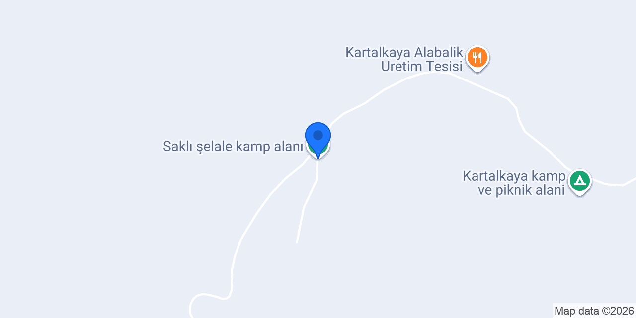 Saklı şelale kamp alanı konumu