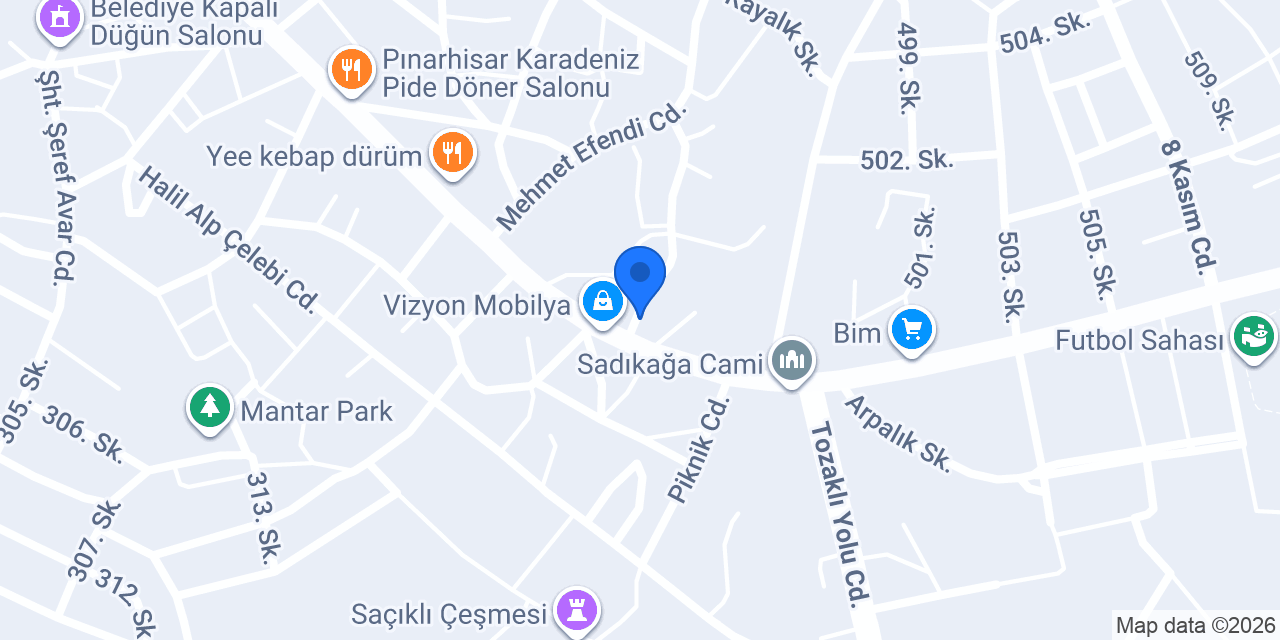 ÇANAKKALE SERAMİK -TÜRKKAN YAPI pınarhisar şube konumu