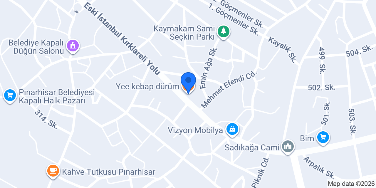 Yee kebap dürüm konumu