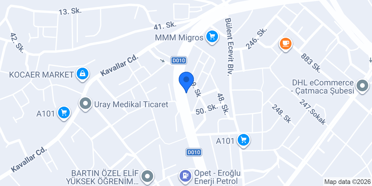 Özkanlar Mobilya konumu
