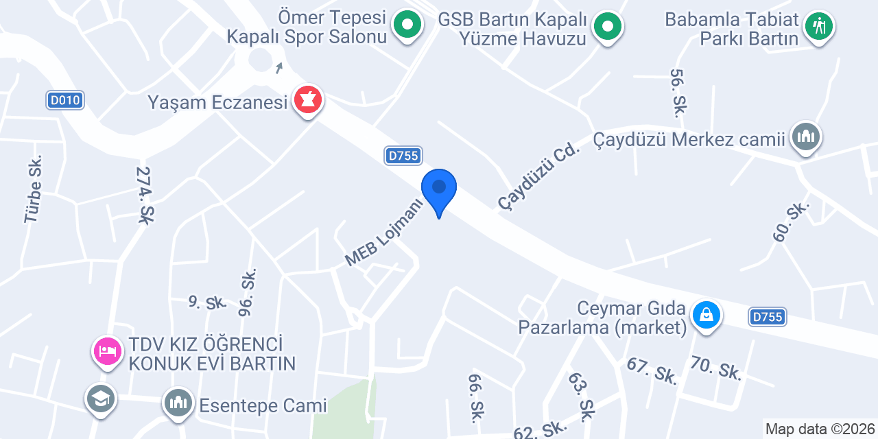 Bartın Meteoroloji Müdürlüğü konumu