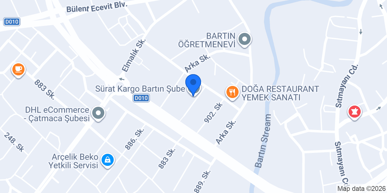 Sürat Kargo Bartın Şube konumu