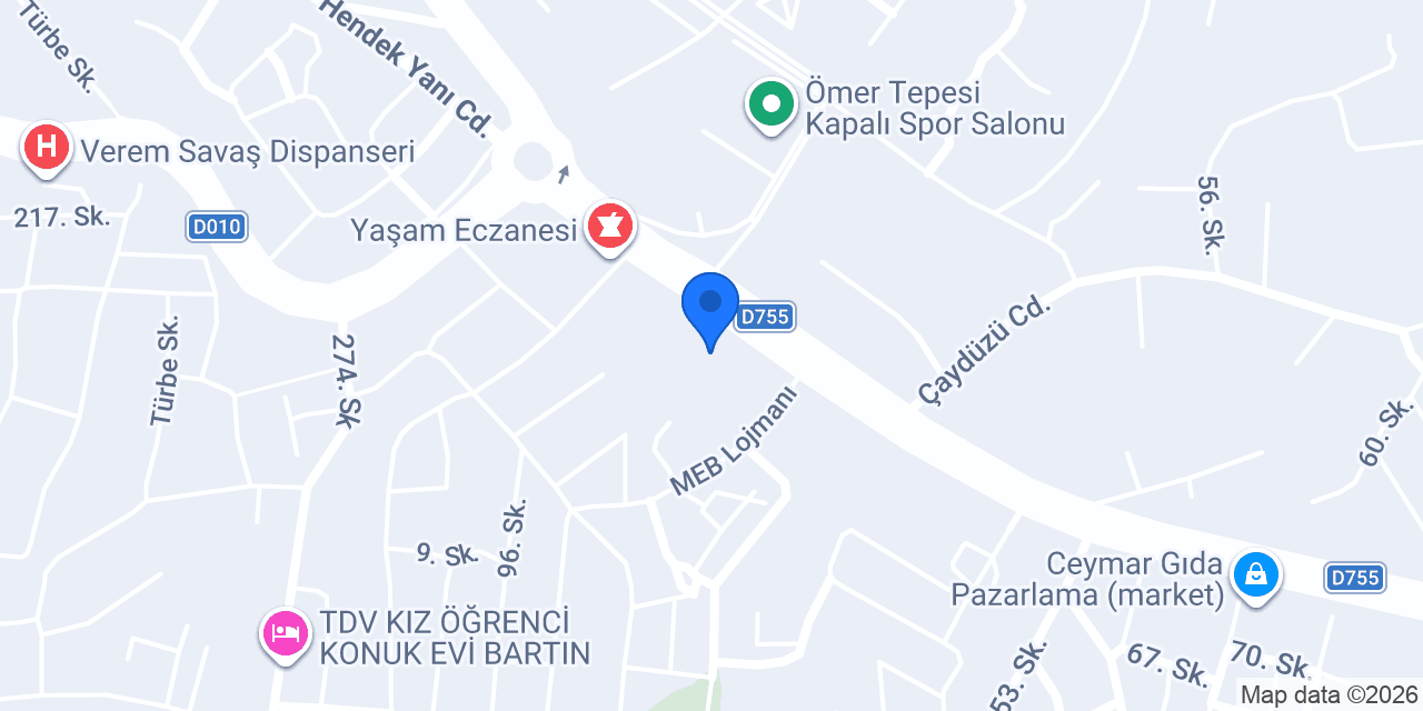 Bartın İl Halk Kütüphanesi Müdürlüğü konumu