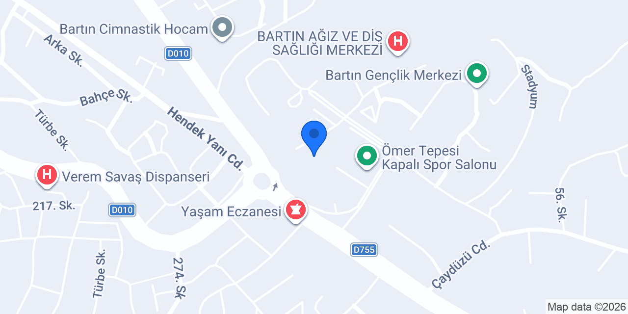 Bartın Göğüs Hastanesi konumu