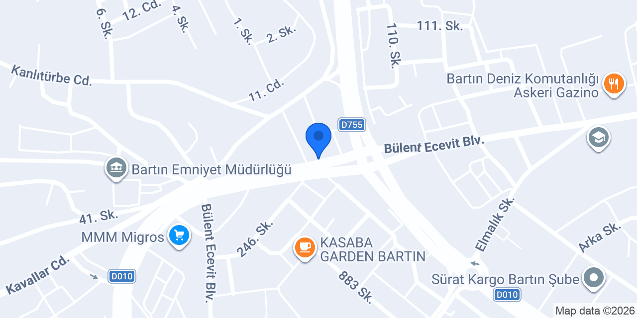 HEZER Rent A Car Bartın konumu