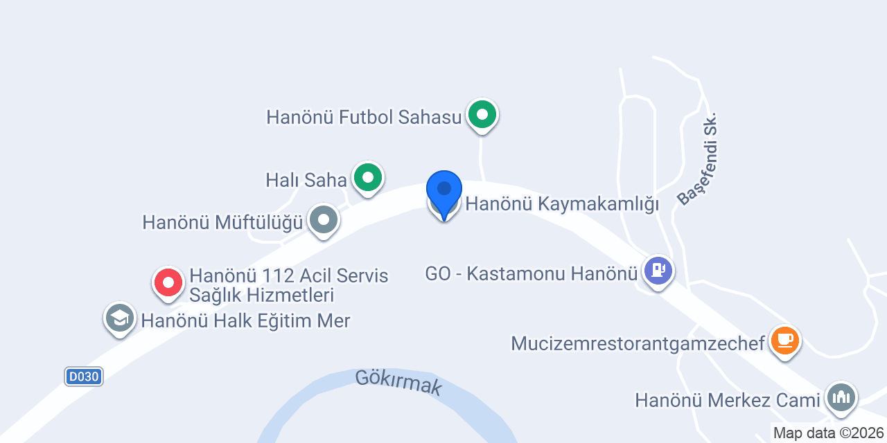 Hanönü Kaymakamlığı konumu