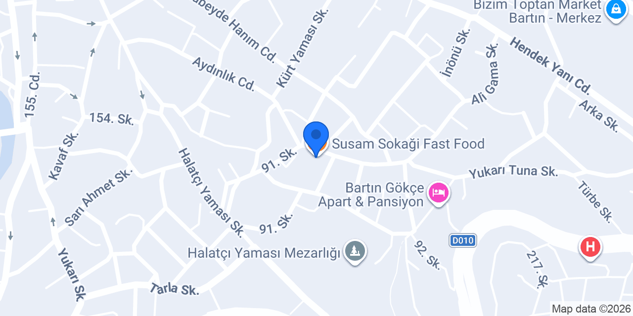 Susam Sokaği Fast Food konumu