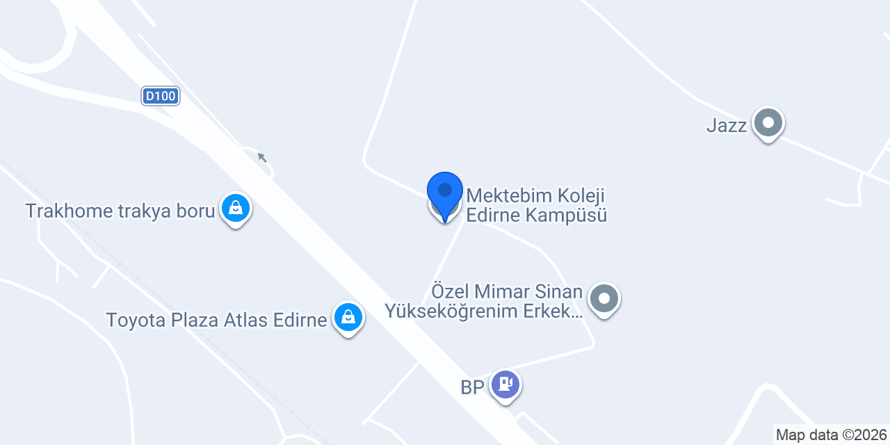 Mektebim Koleji Edirne Kampüsü konumu