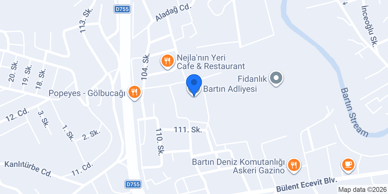 Bartın Adliyesi konumu